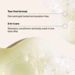 suave kids texture foam detail showing creamy lather that gently cleans and conditions benefits