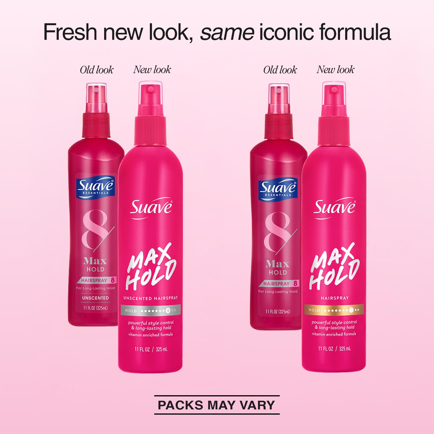 Suave Max Hold close-up nozzle view showing precise non-aerosol dispensing