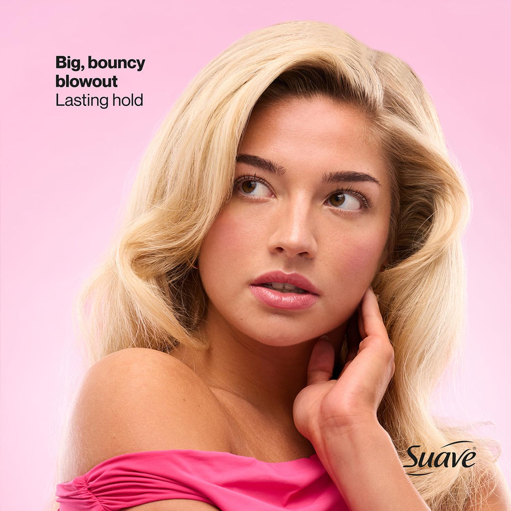Close-up of styled hair texture protected by Suave for frizz control benefit