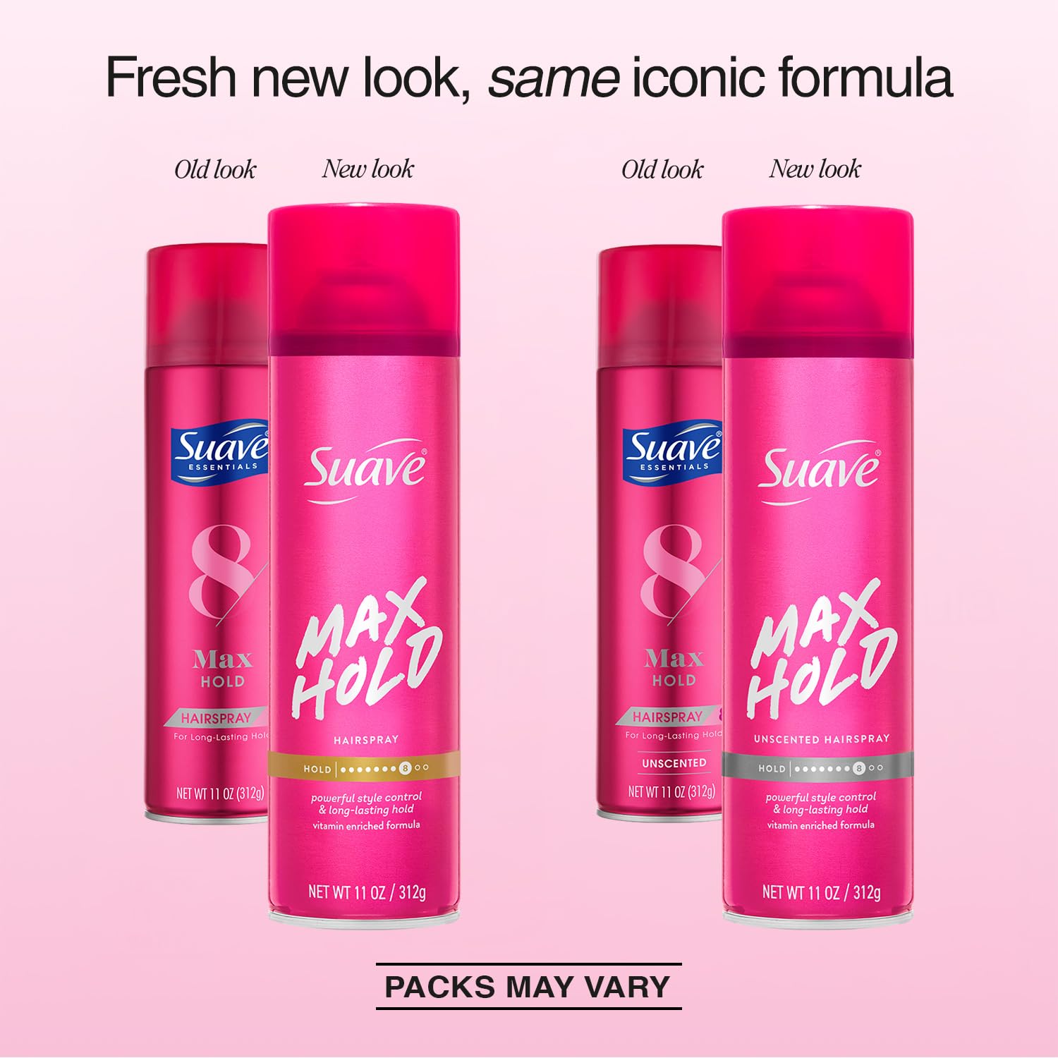 Suave max hold scented can close-up emphasizing fresh floral-citrus aroma benefit