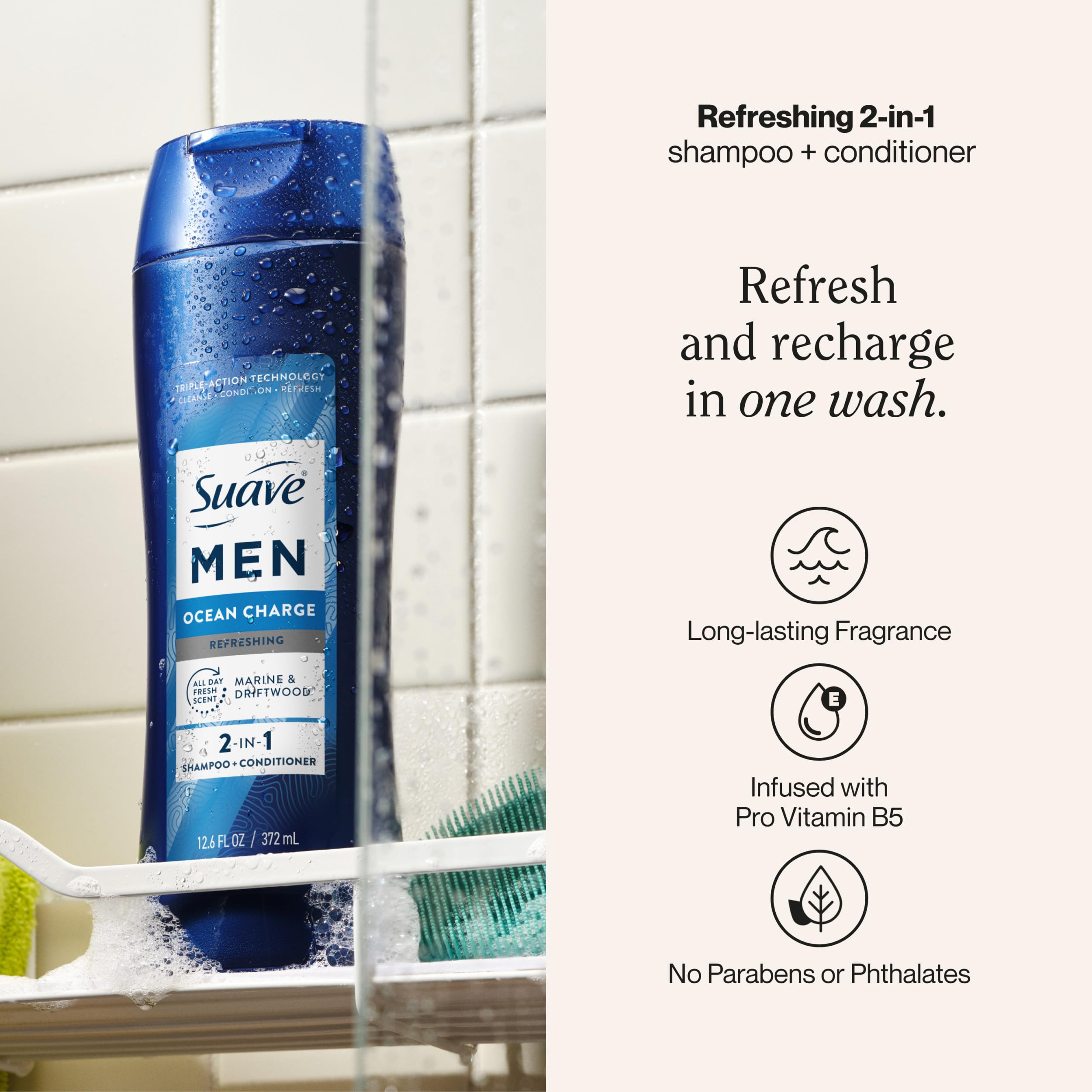 Suave back label with ingredients and directions for informed use