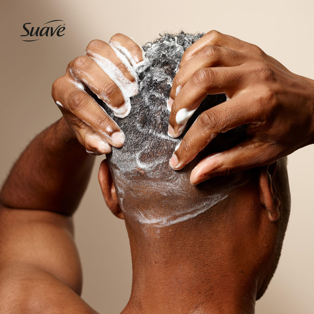Suave Men back label detail showing ingredient and usage information benefit