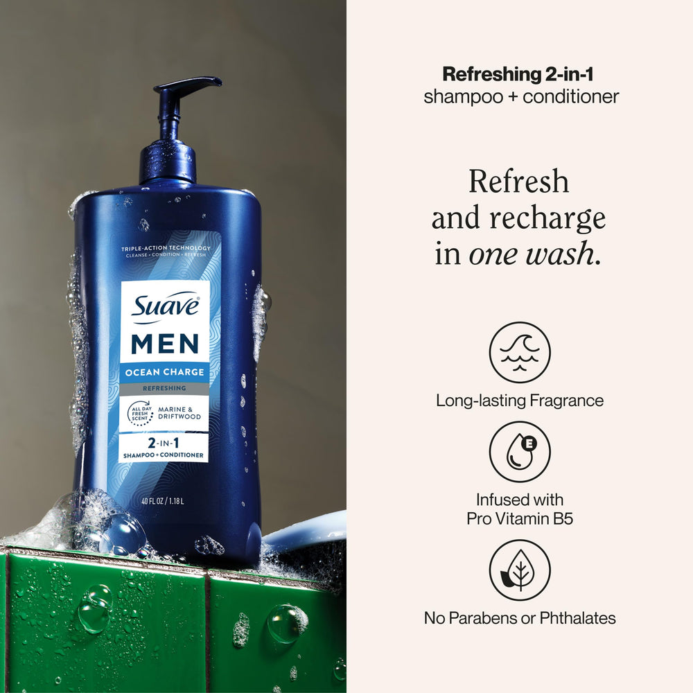 Suave Men pump action close-up demonstrating convenient single-hand use