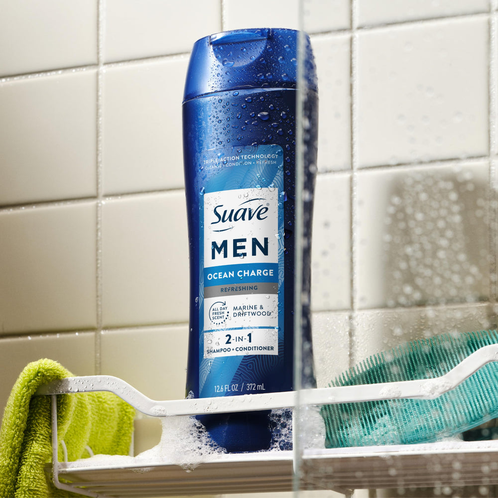 Pour of Suave formula showing lightweight texture for easy rinsing