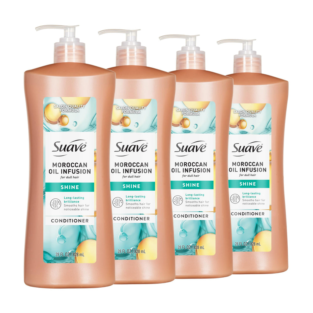 suave+ front packaging showing bottle and four-pack for easy restocking