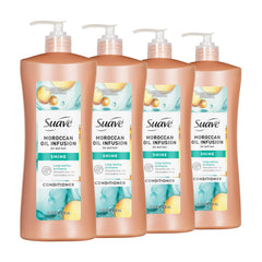 suave+ front packaging showing bottle and four-pack for easy restocking