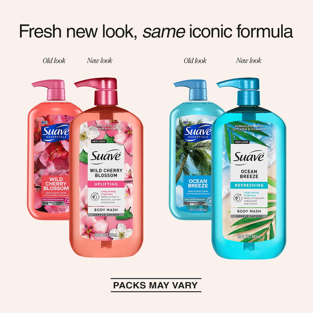 Suave Ocean Breeze front label, fresh scent visible