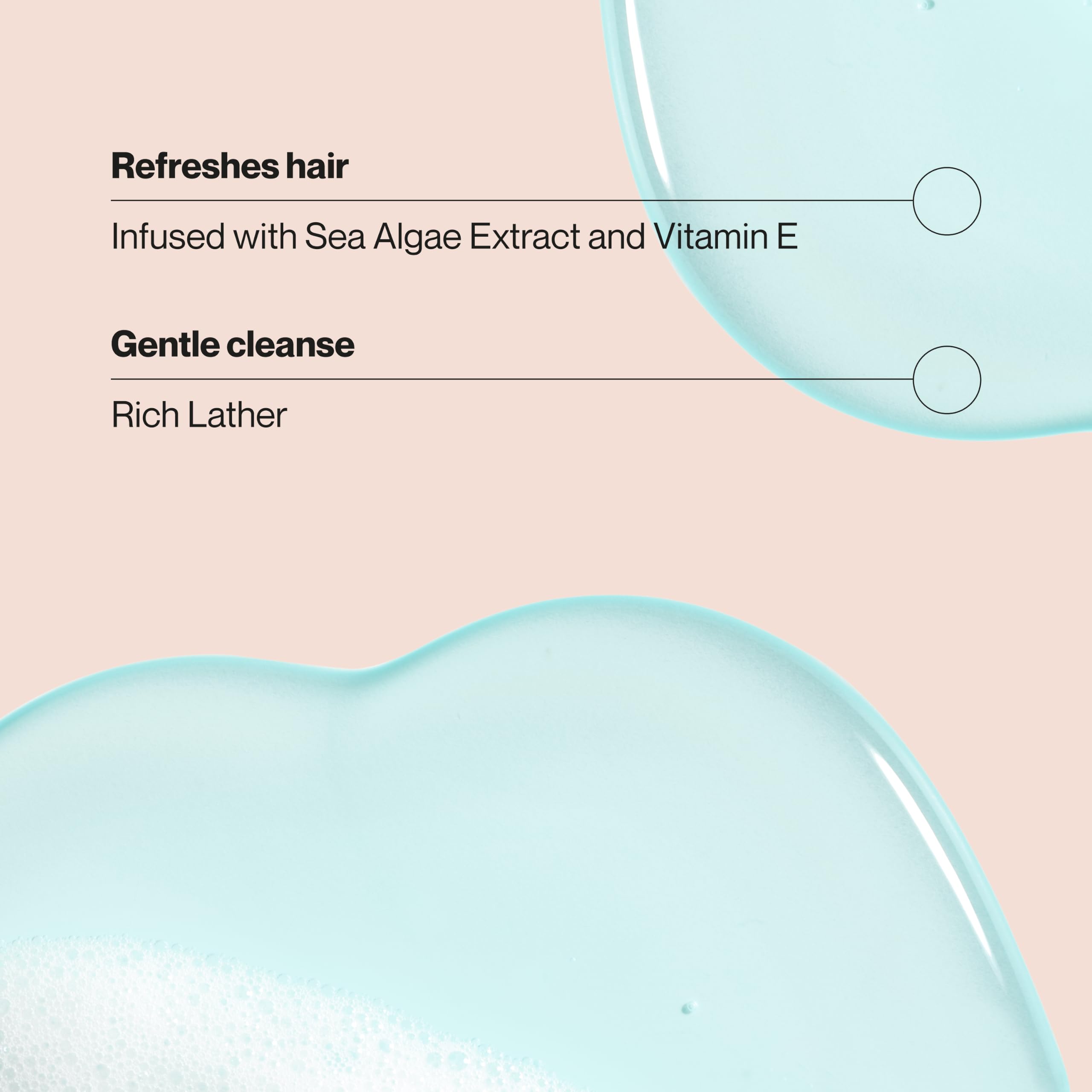 Suave shampoo in-shower application demonstrating thorough, non-drying cleanse benefit