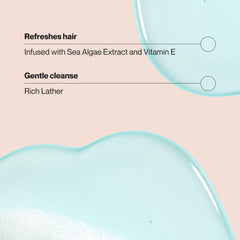 Suave shampoo in-shower application demonstrating thorough, non-drying cleanse benefit