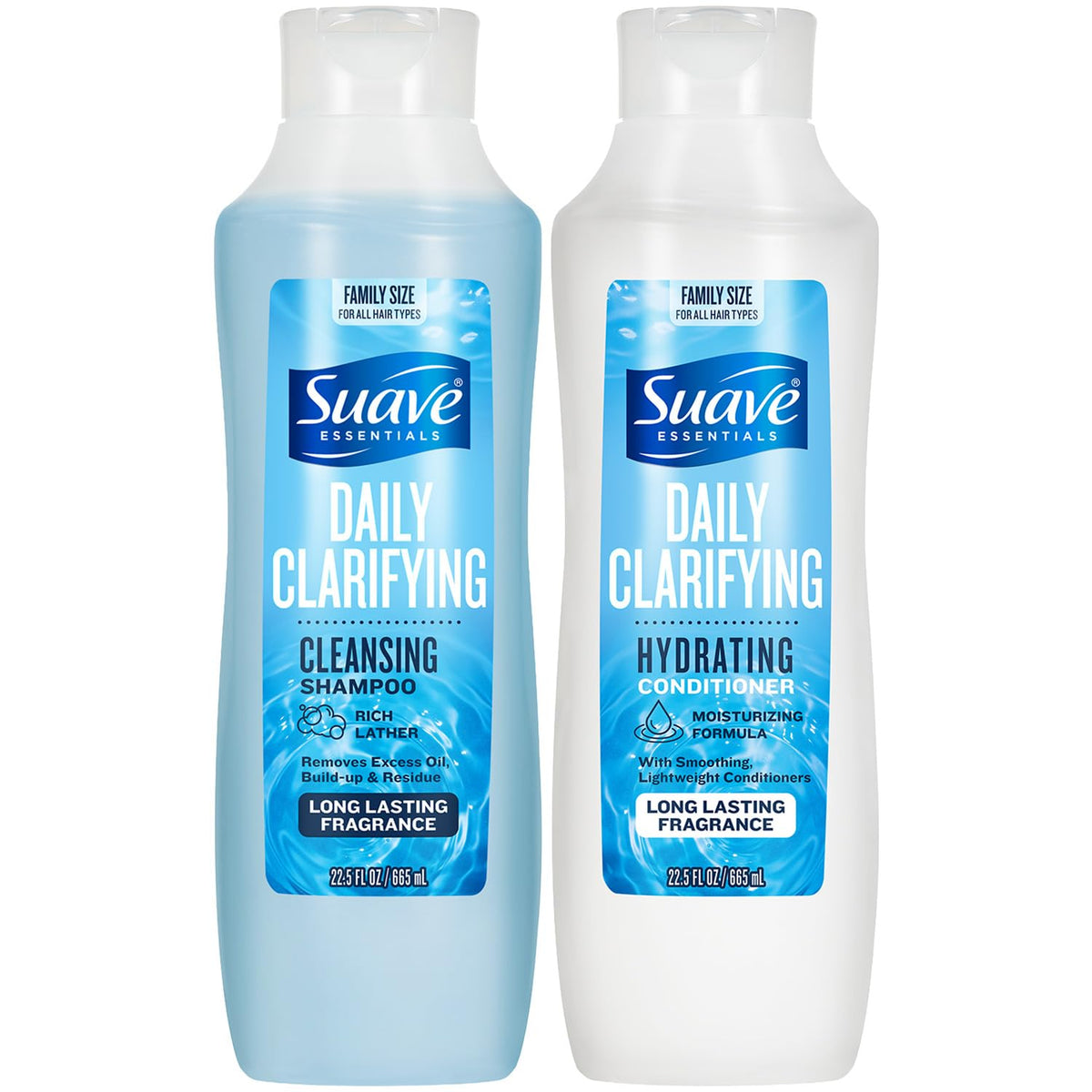 suave+ front packaging showing bottles and volume benefit