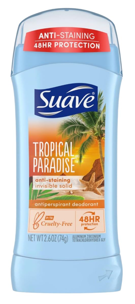 suave+ close-up of solid stick texture showing smooth glide benefit
