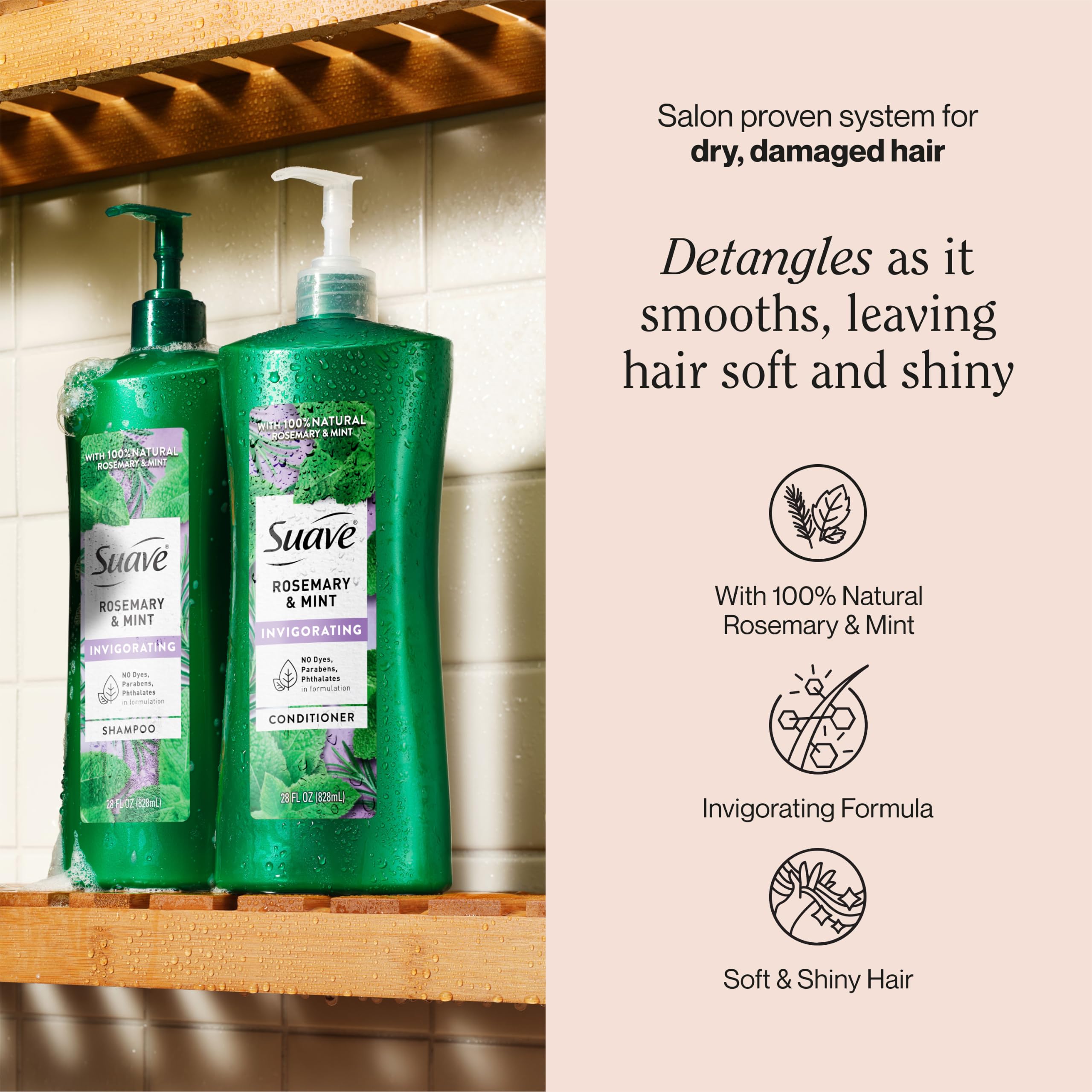 Suave back label ingredients view for transparency and ingredient details