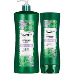 Suave rosemary and mint conditioner front bottle showing brand and refreshing benefit