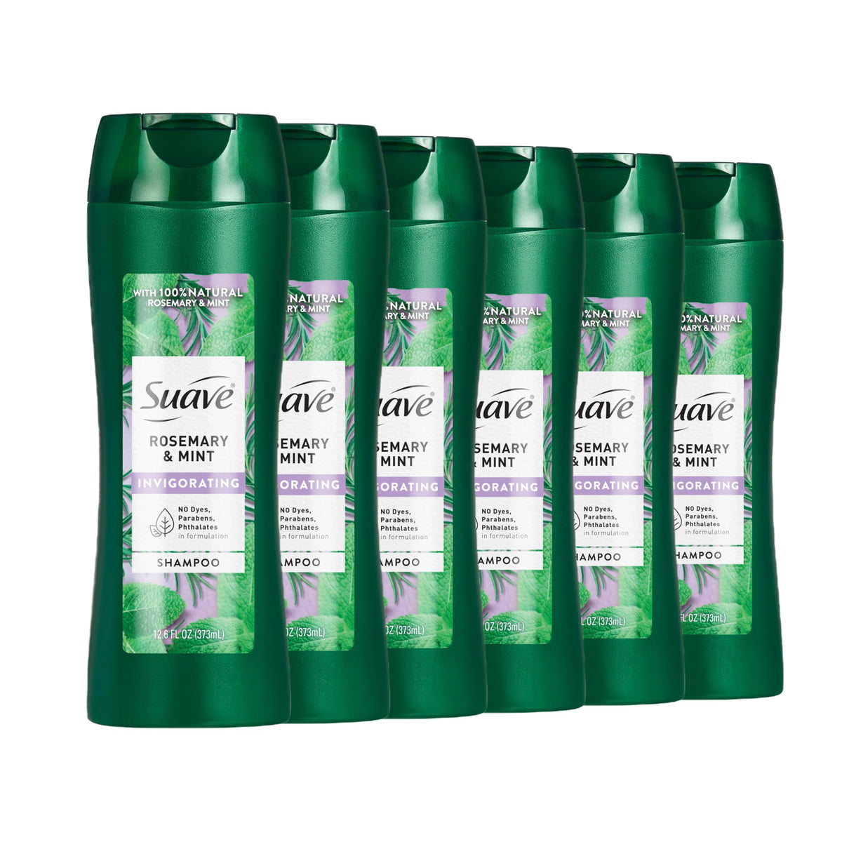 suave+ front packaging showing bottle and energizing rosemary scent benefit