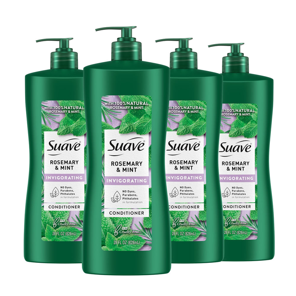 Suave bottle front packaging showing label and refreshing benefits