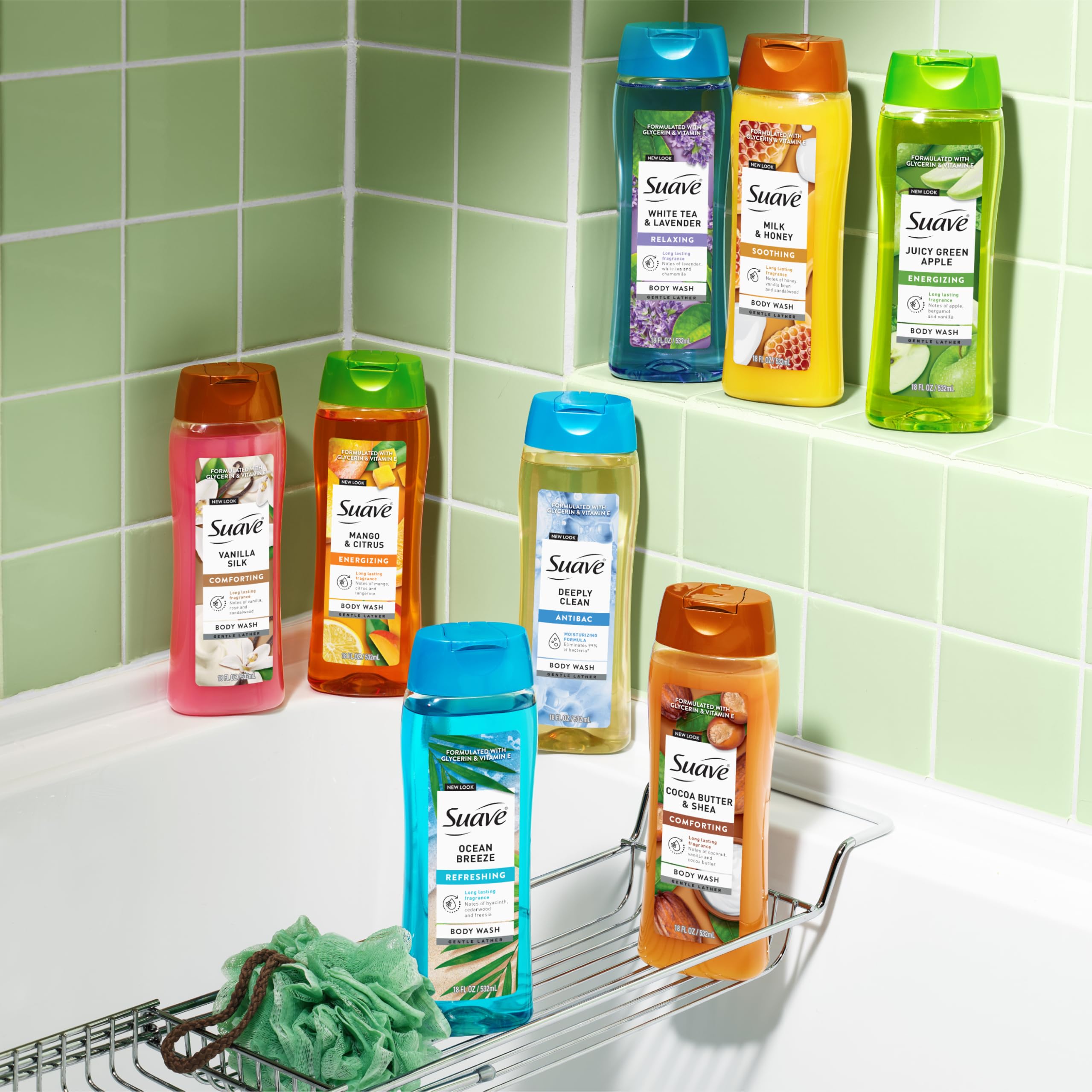 suave+ six-pack arranged on shelf showing bulk value for families