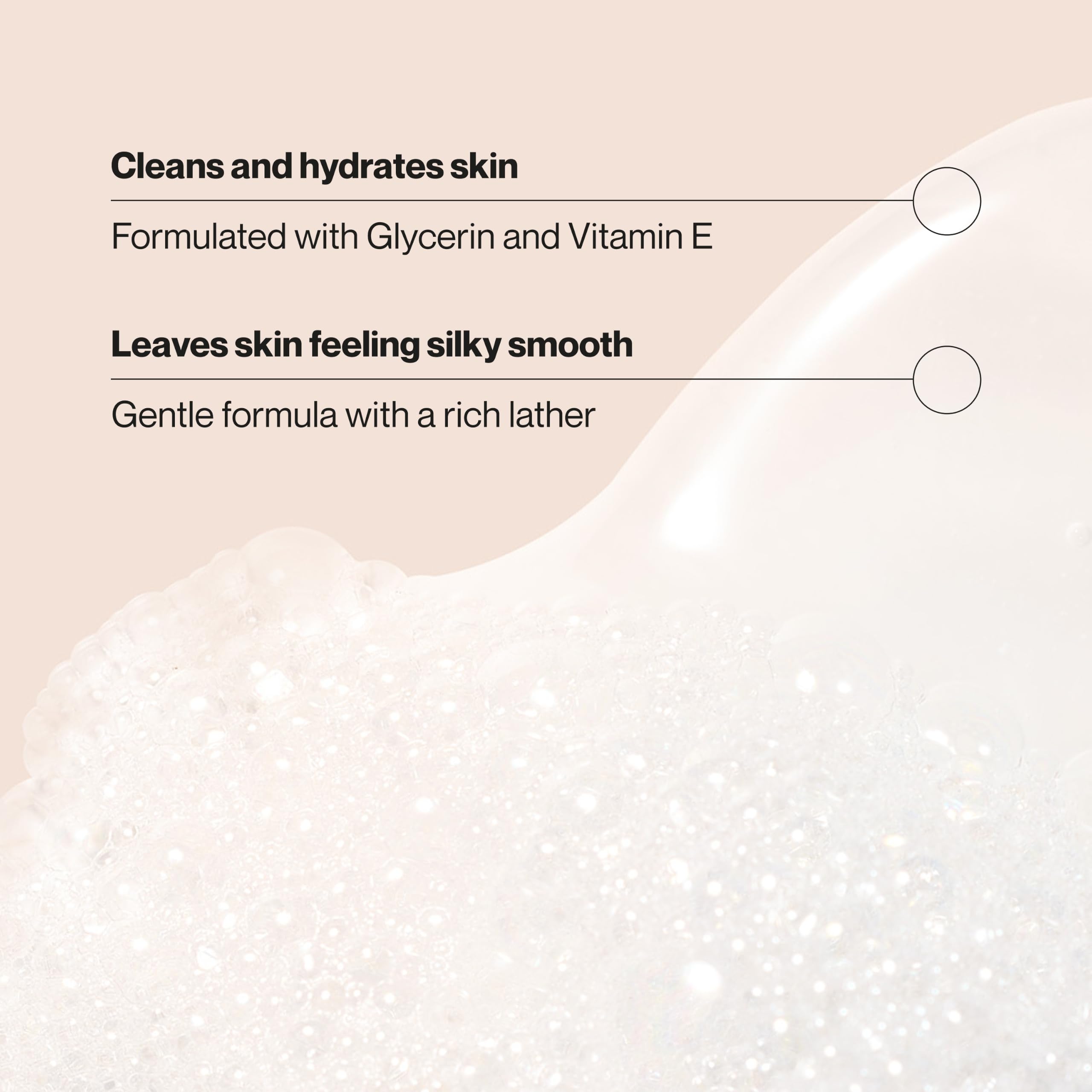 Suave creamy lather close-up demonstrating gentle foam and moisturizing feel