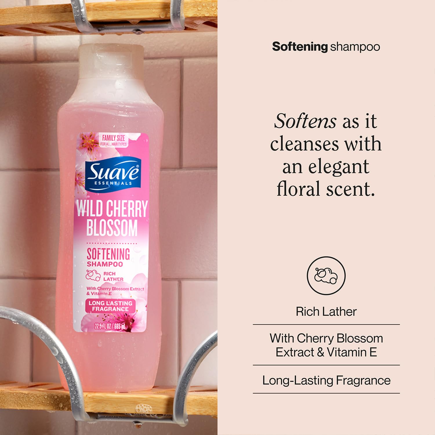 Suave+ back label close-up showing ingredient and usage details for shopper confidence
