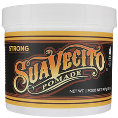 Suavecito Pomade front tub showing product and bold branding for instant recognition