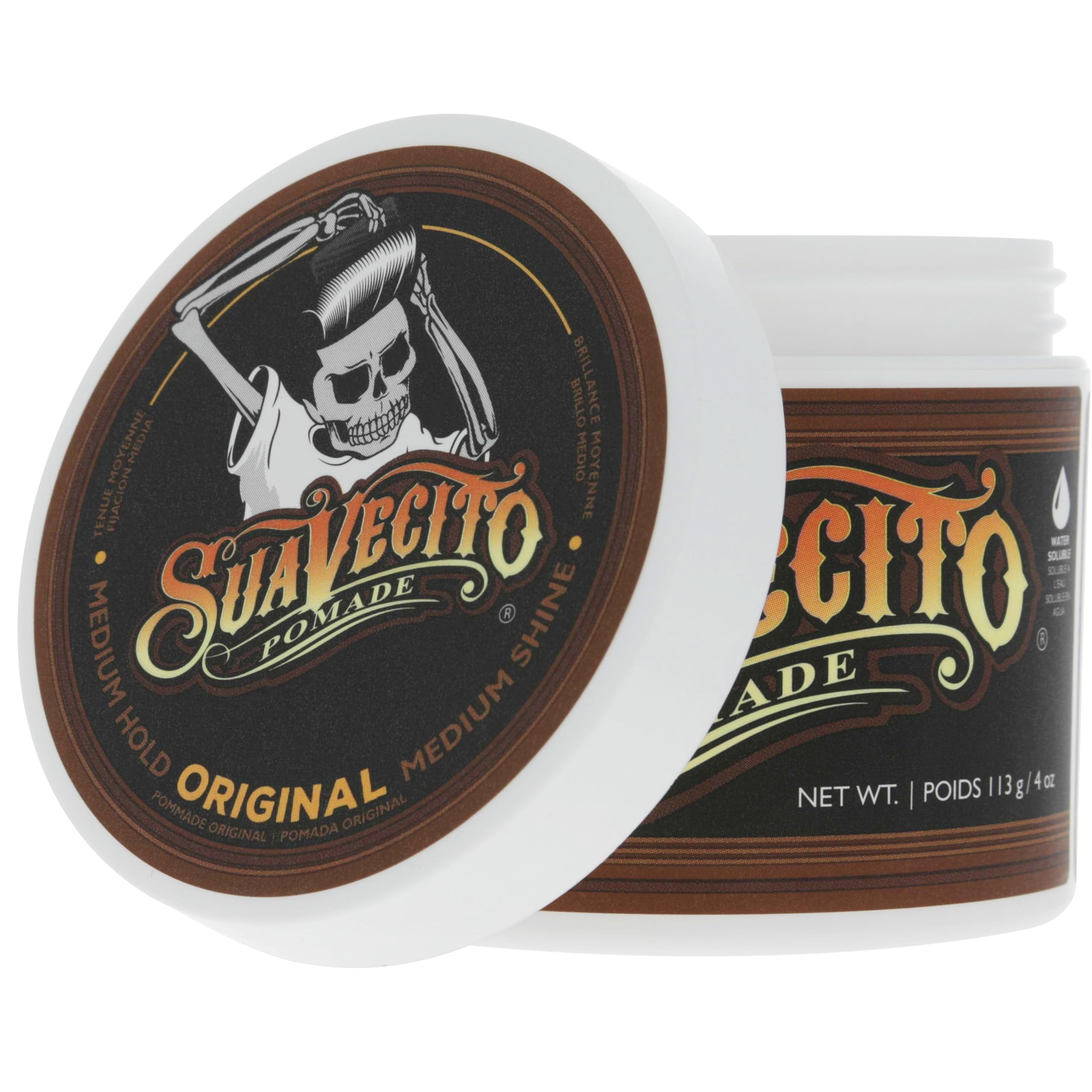 Suavecito Pomade used by barber styling client to show professional results benefit