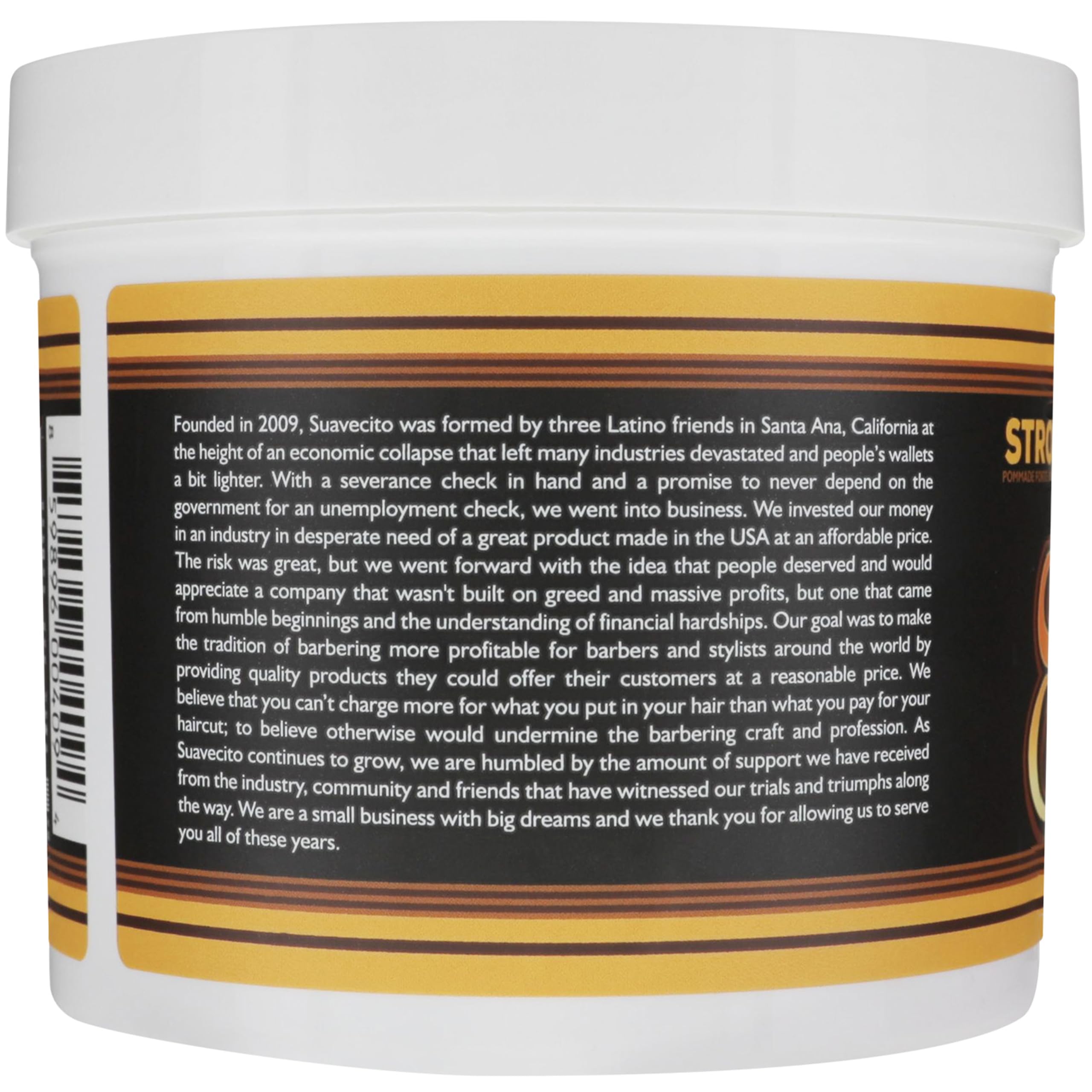 Suavecito Pomade texture close-up highlighting smooth, non-flaky formula control
