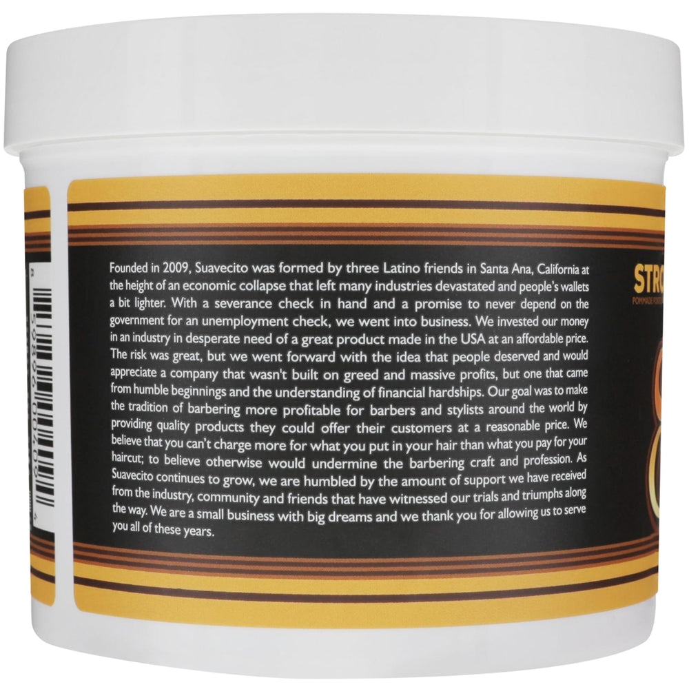 Suavecito Pomade texture close-up highlighting smooth, non-flaky formula control