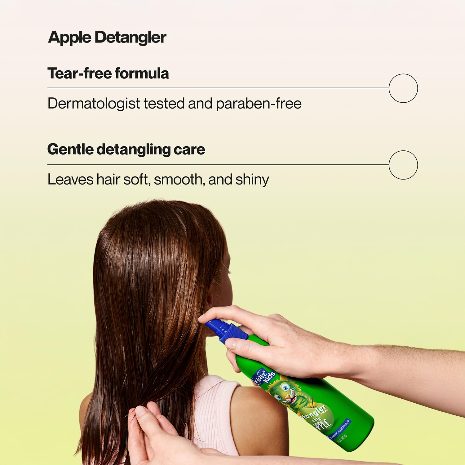 suave+ silly apple detangler spray bottle ready to tame tangles quickly