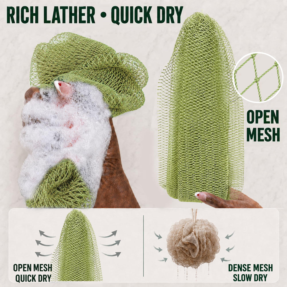 SubSahara net bunched producing thick lather for efficient cleansing