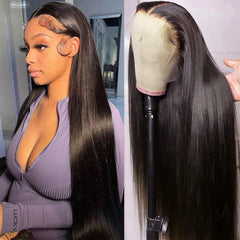 Subella front view 26" straight wig showing sleek length and volume benefit