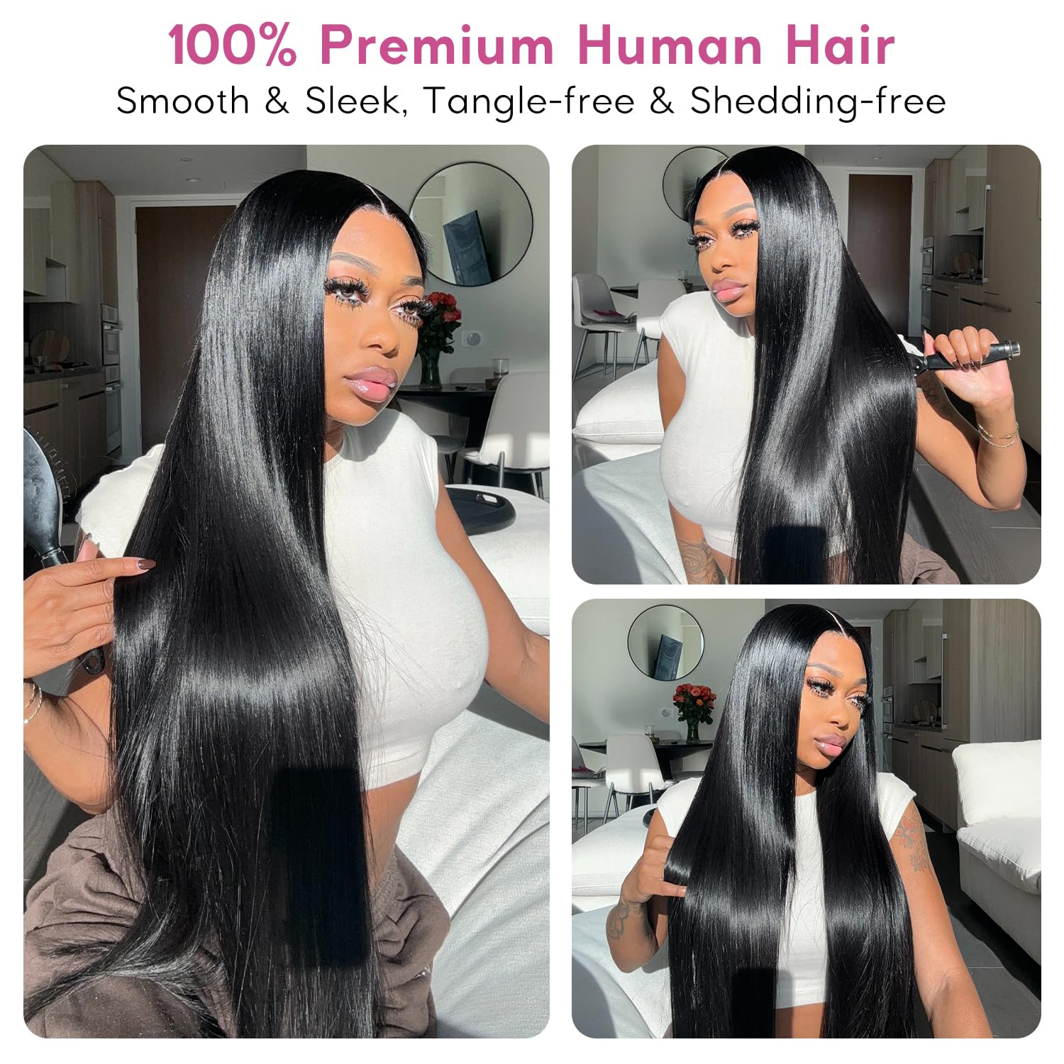 Subella styled high ponytail demonstrating versatile updo capability benefit