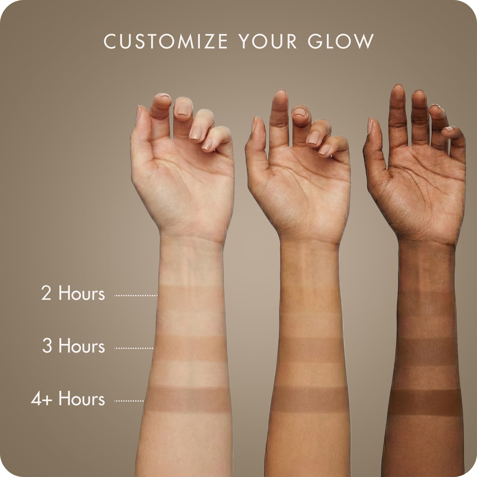 SUGARED + BRONZED mitt applying mousse to arm, smooth coverage and easy blending