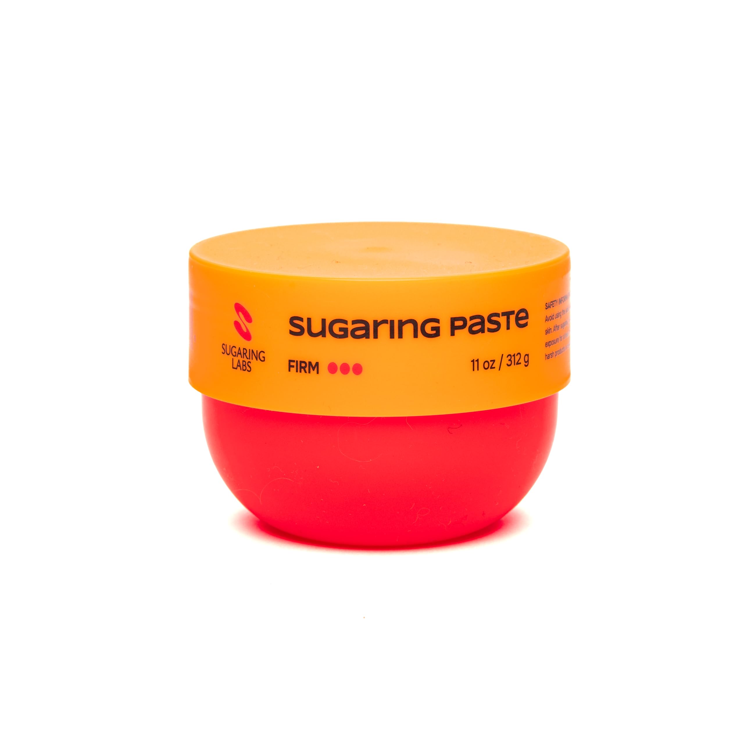 Sugaring Labs jar front label showing product and size for home use