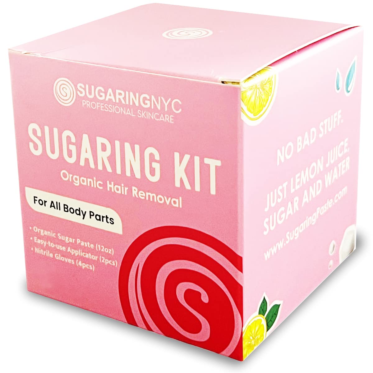Sugaring NYC front packaging showing kit benefits and organic labeling