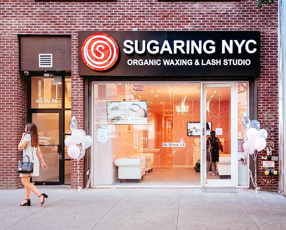 Sugaring NYC lifestyle bathroom setup showing calm, clean at-home routine