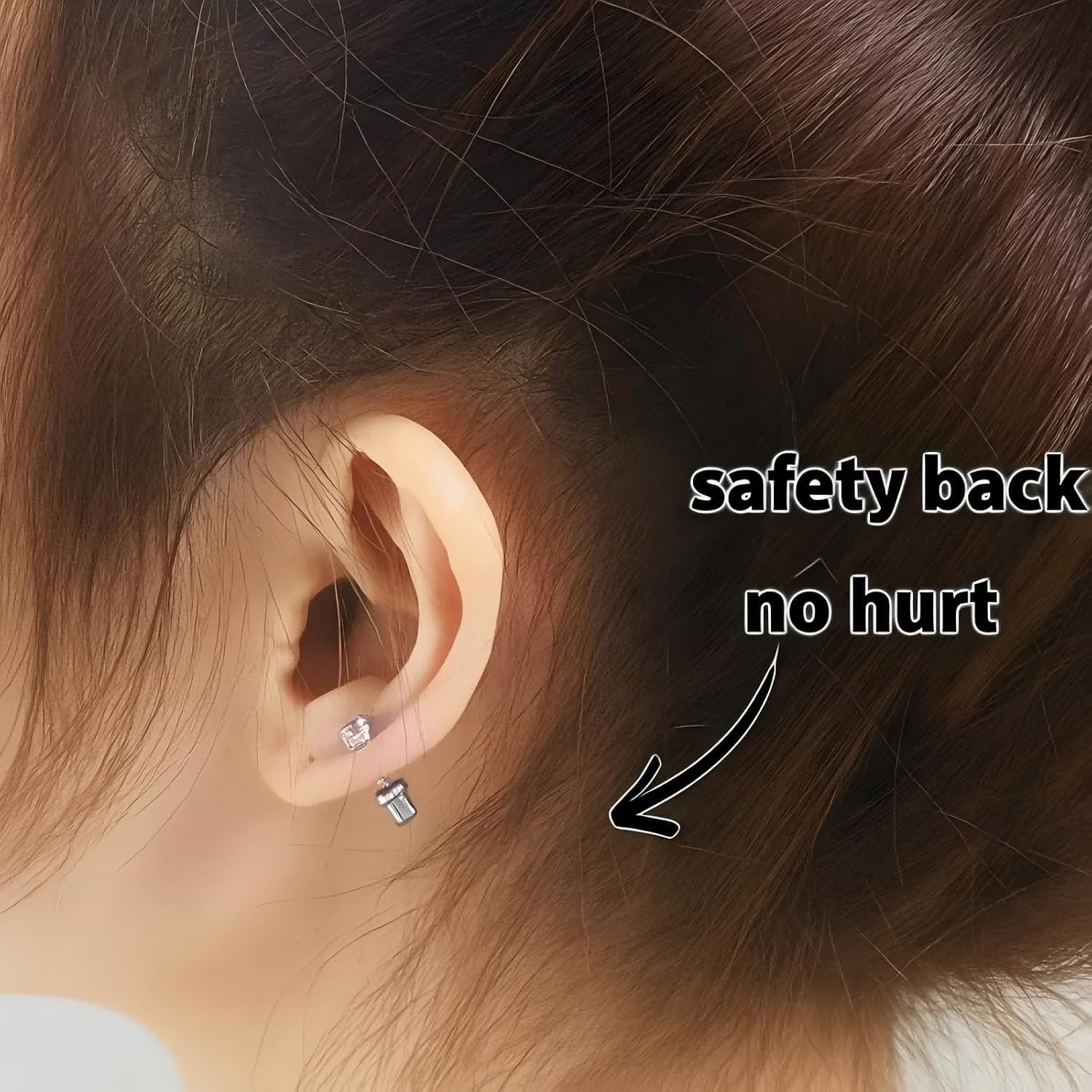 SugarTang stainless steel post detail highlighting surgical-grade material and hypoallergenic benefit