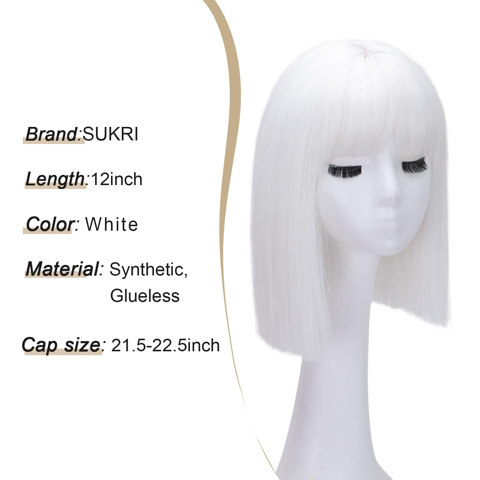 SUKRI bangs detail illustrating longer fringe ready to trim for personalized shape