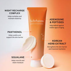 Applying Sulwhasoo mask in hand to show spreadability and easy absorption