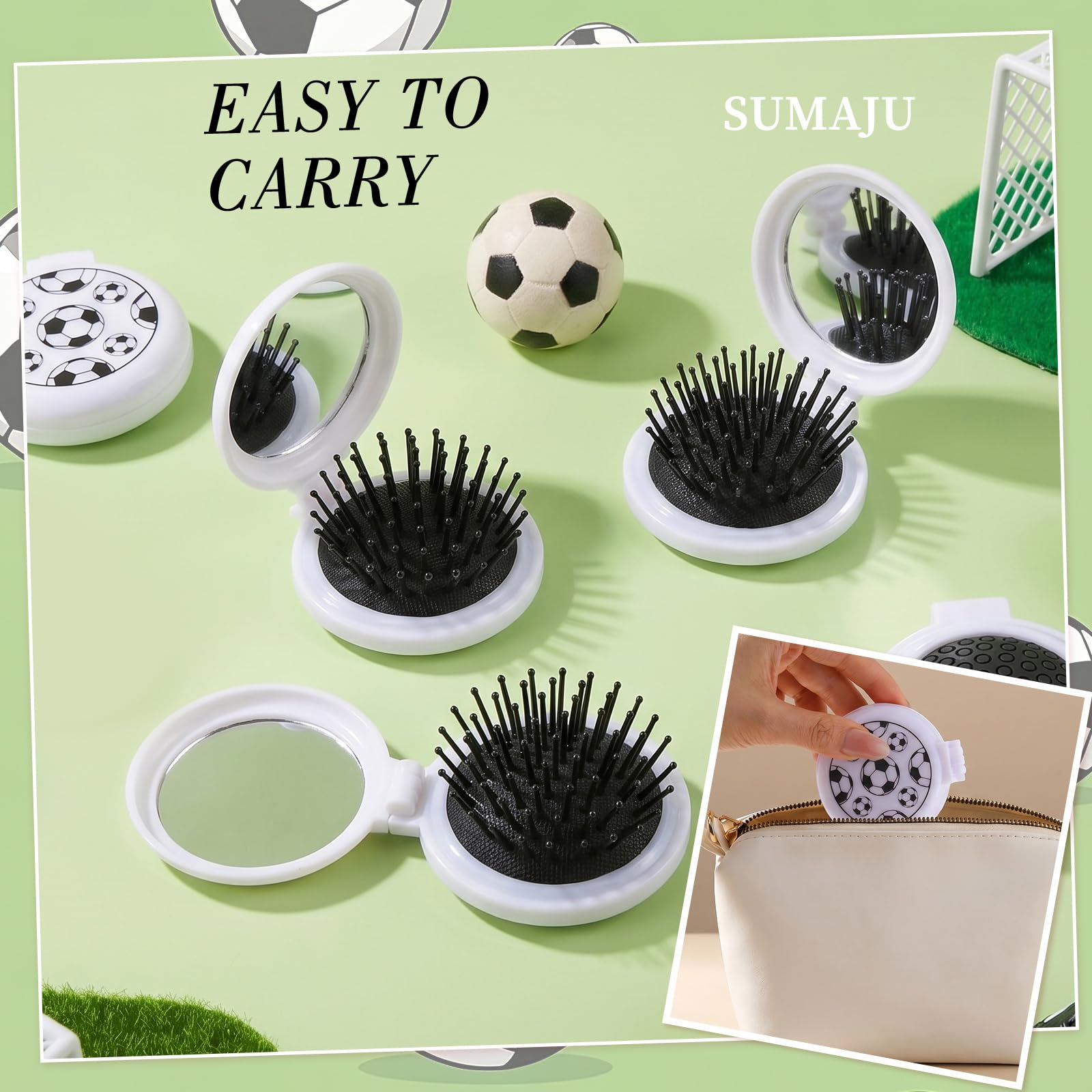 SUMAJU close-up of air-cushioned bristles, reduces scalp pulling for comfort