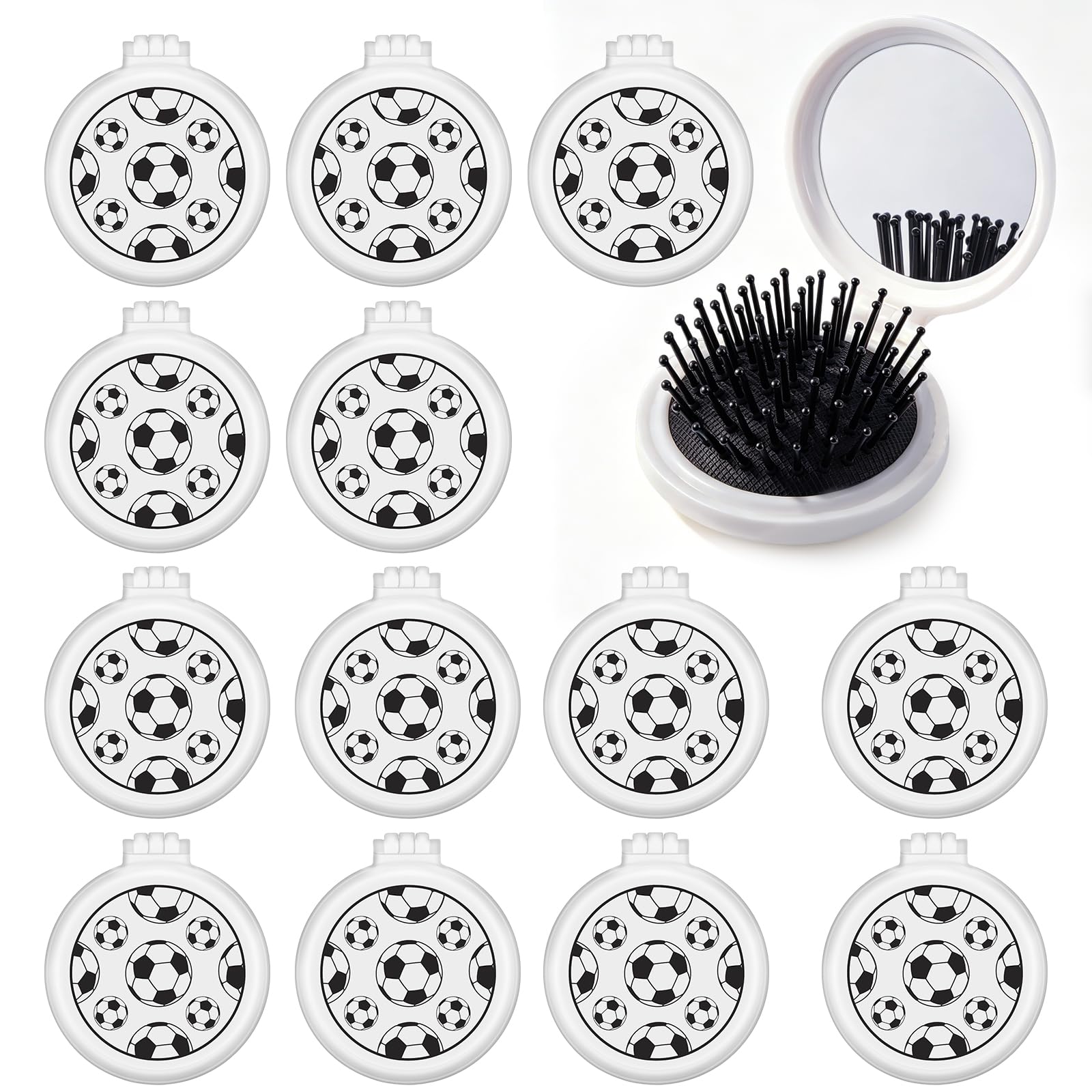 SUMAJU front view of soccer-patterned 14-piece brush pack, convenient team gifting