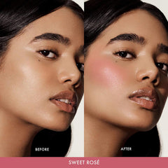Summer Fridays application on cheek demonstrating natural dewy color
