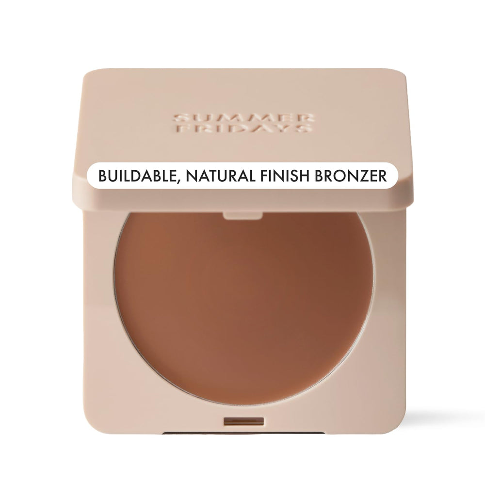 Summer Fridays front packaging showing compact bronzer for easy use