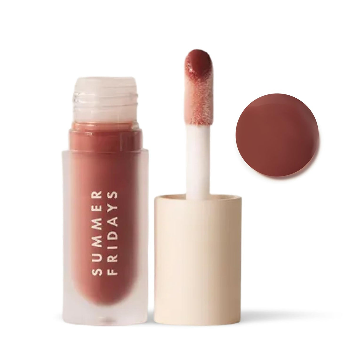 Summer Fridays front tube warm beige showing sleek packaging and portable benefit