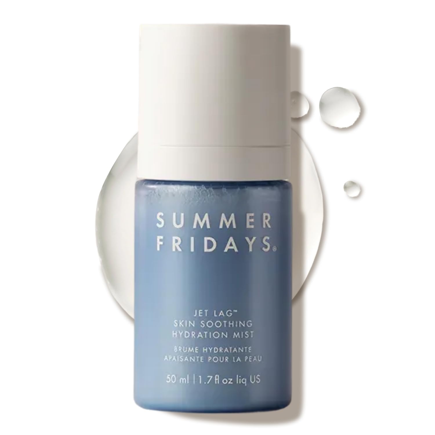 Summer Fridays front packaging showing 1.7 fl oz bottle and branding for easy travel storage