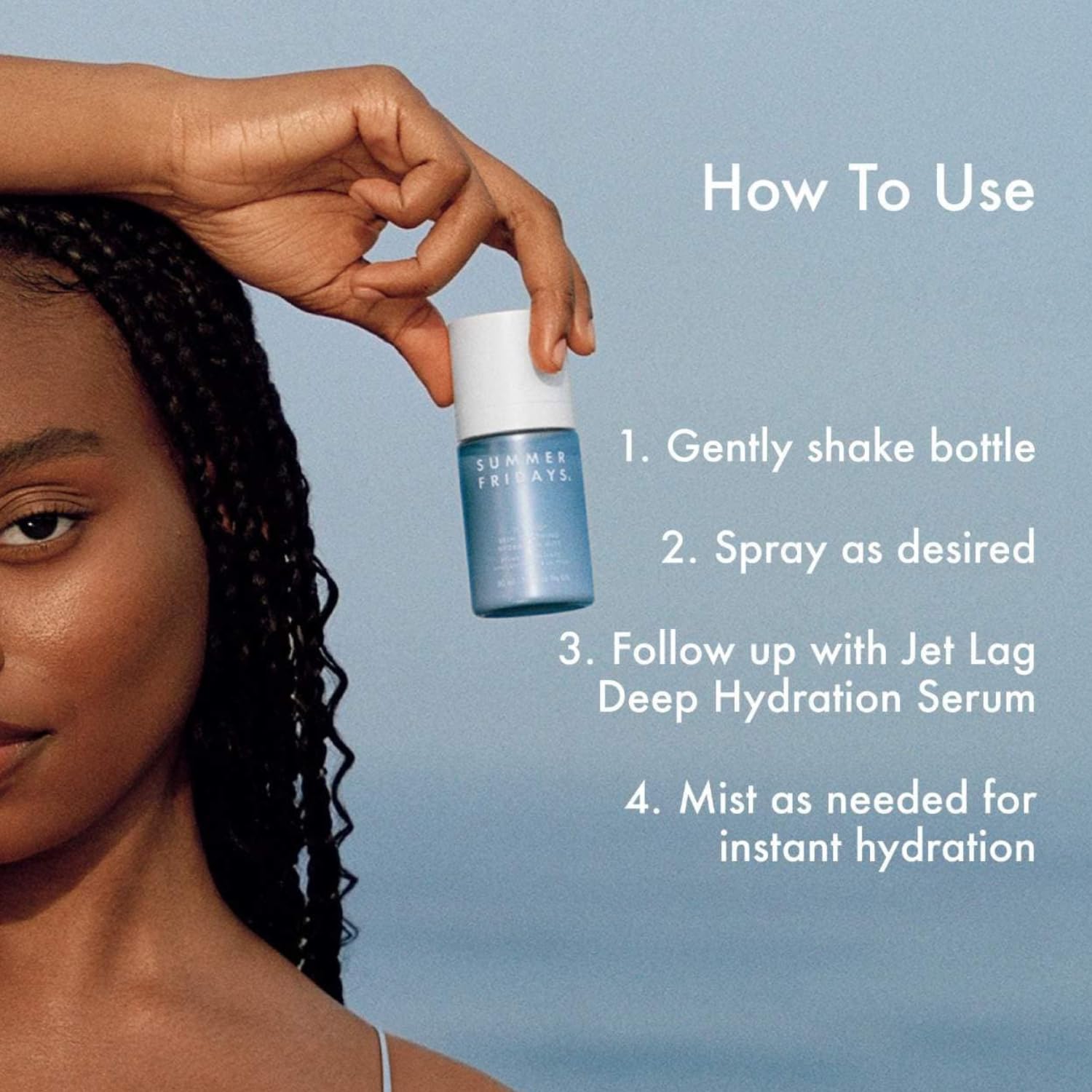 Summer Fridays texture on skin close-up showing non-greasy hydration and dewy finish