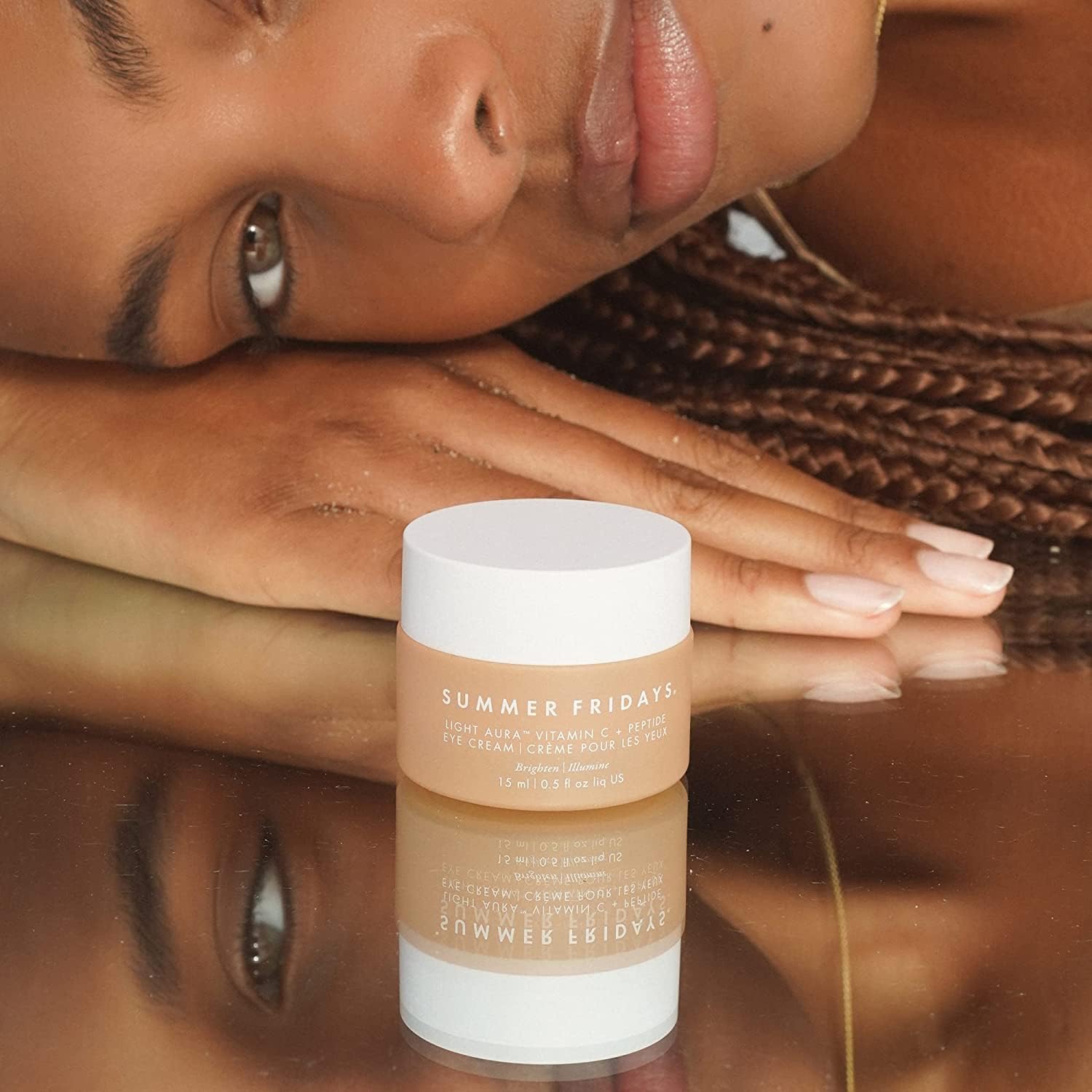 Summer Fridays paired with CC Me serum demonstrating layered brightening skincare benefit