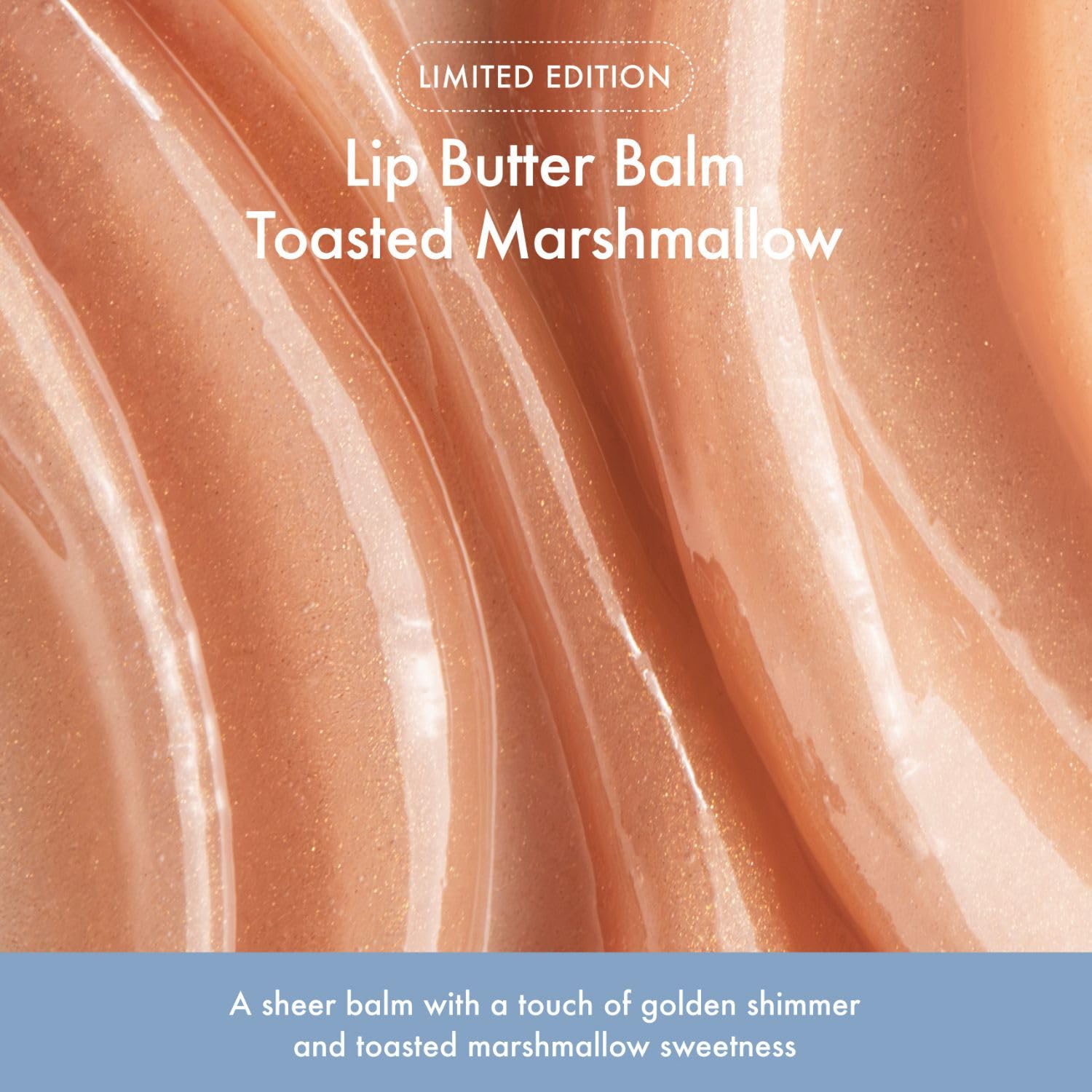 Summer Fridays Lip Butter Balm Toasted Marshmallow showing golden shimmer