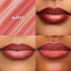 Summer Fridays lip stain texture closeup highlighting creamy pigment benefit: smooth application
