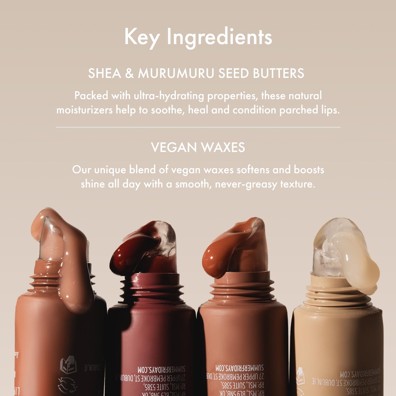 Summer Fridays lip butter texture close-up displaying creamy sheen for soft lips