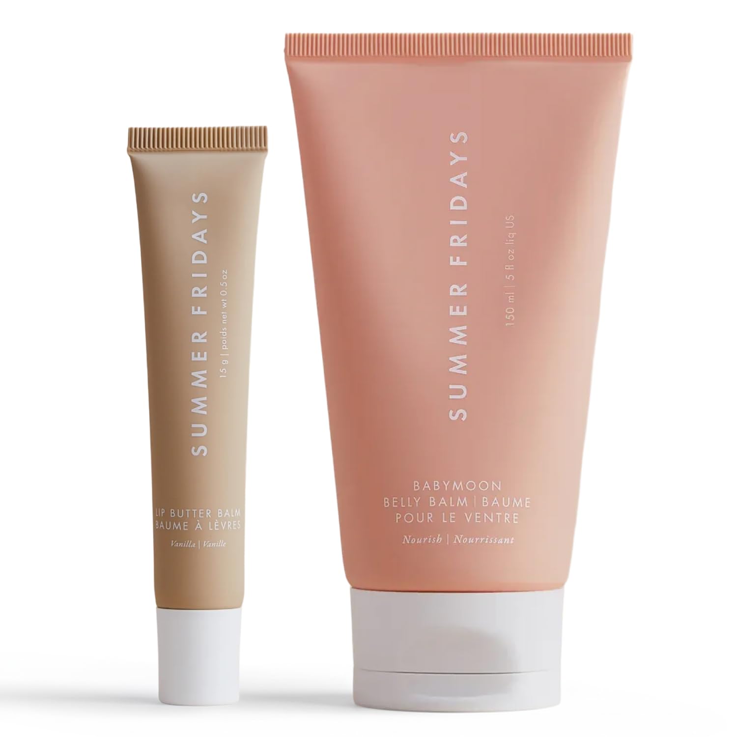 Summer Fridays front packaging showing both balms and clean gift presentation
