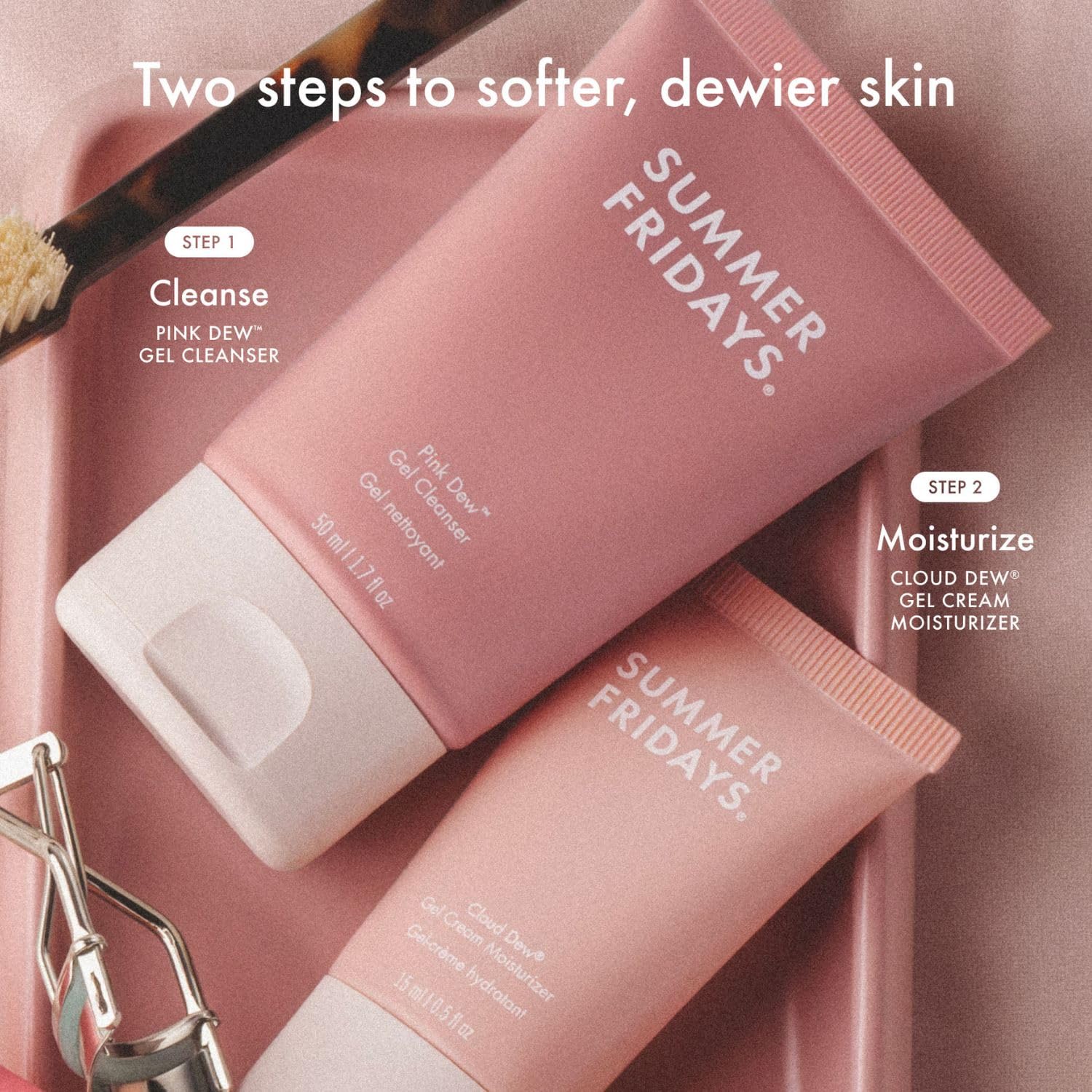 Summer Fridays 1.7 fl oz bottle next to ruler showing travel-friendly compact size